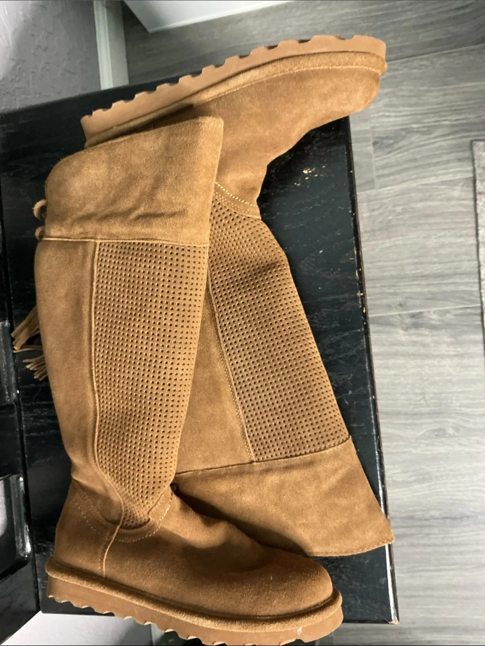 BearPaw Suede Boots in Chestnut Tan